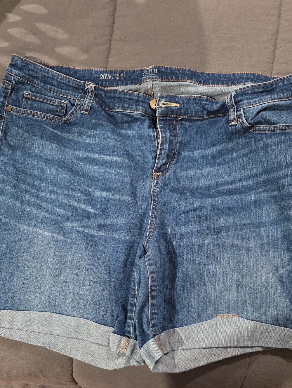a.n.a Mid Wash Denim Rolled Hem Shorts